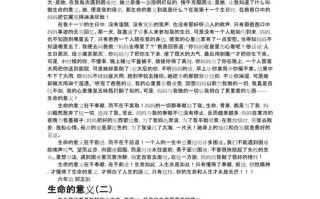 生命的意义议论文800