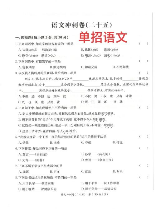 2025高职单招语文卷考什么？-第1张图片-厚德教育培训