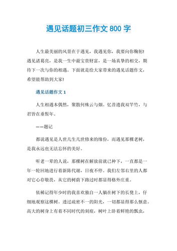 遇见作文800字议论文，遇见的意义何在？-第1张图片-厚德教育培训